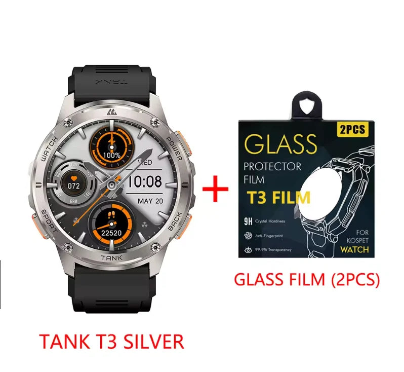 KOSPET TANK T3 Smartwatch for Men with AMOLED Calling and Fitness Tracking