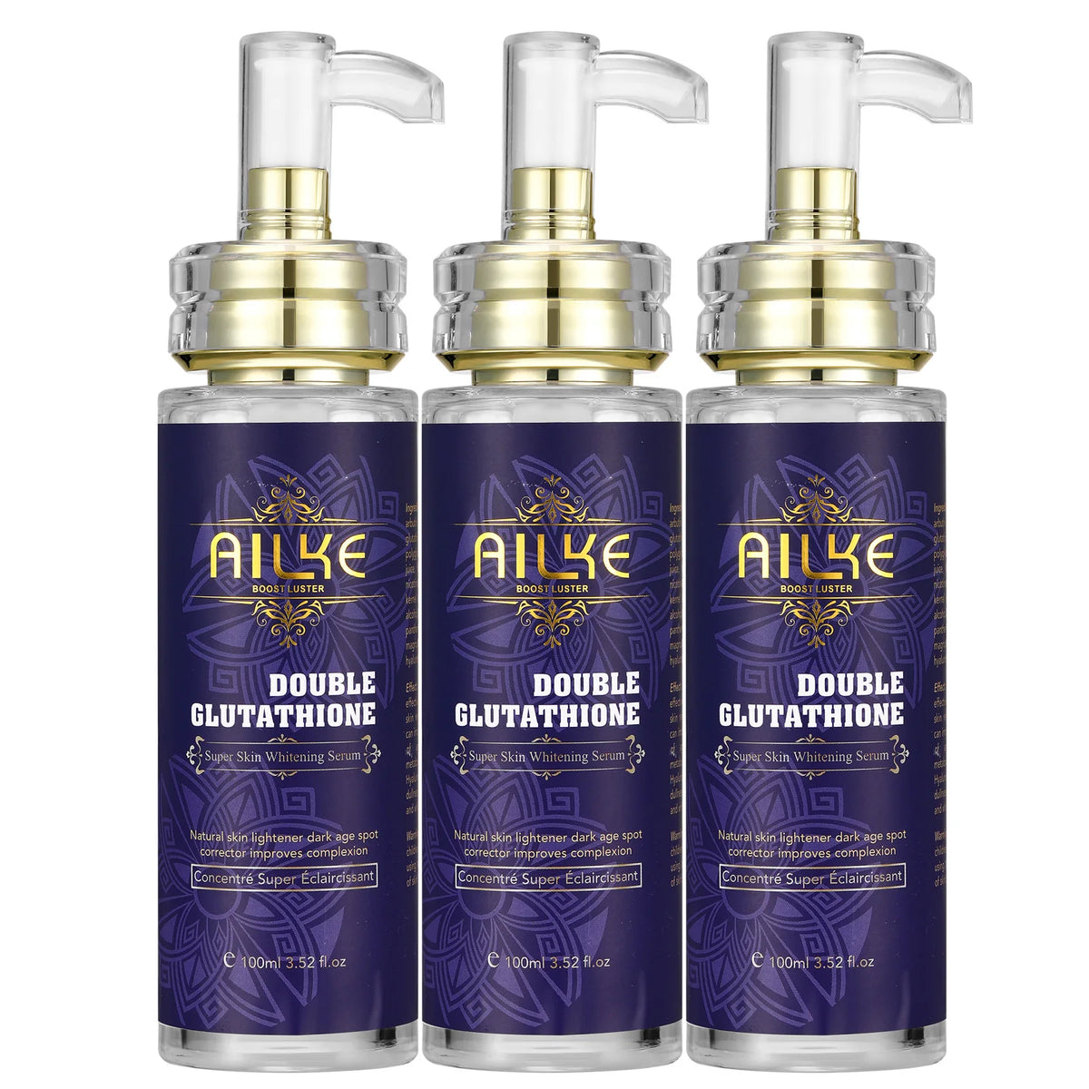 AILKE Double Glutathione Whitening Essence, Moisturizing, Removes Dark Spots, Even Skin Tone Serum For All Skin Types, 100ml
