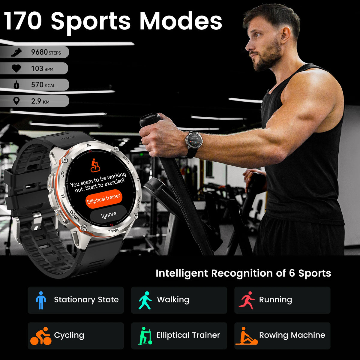 KOSPET TANK T3 Ultra GPS AMOLED Rugged Smartwatch for Men