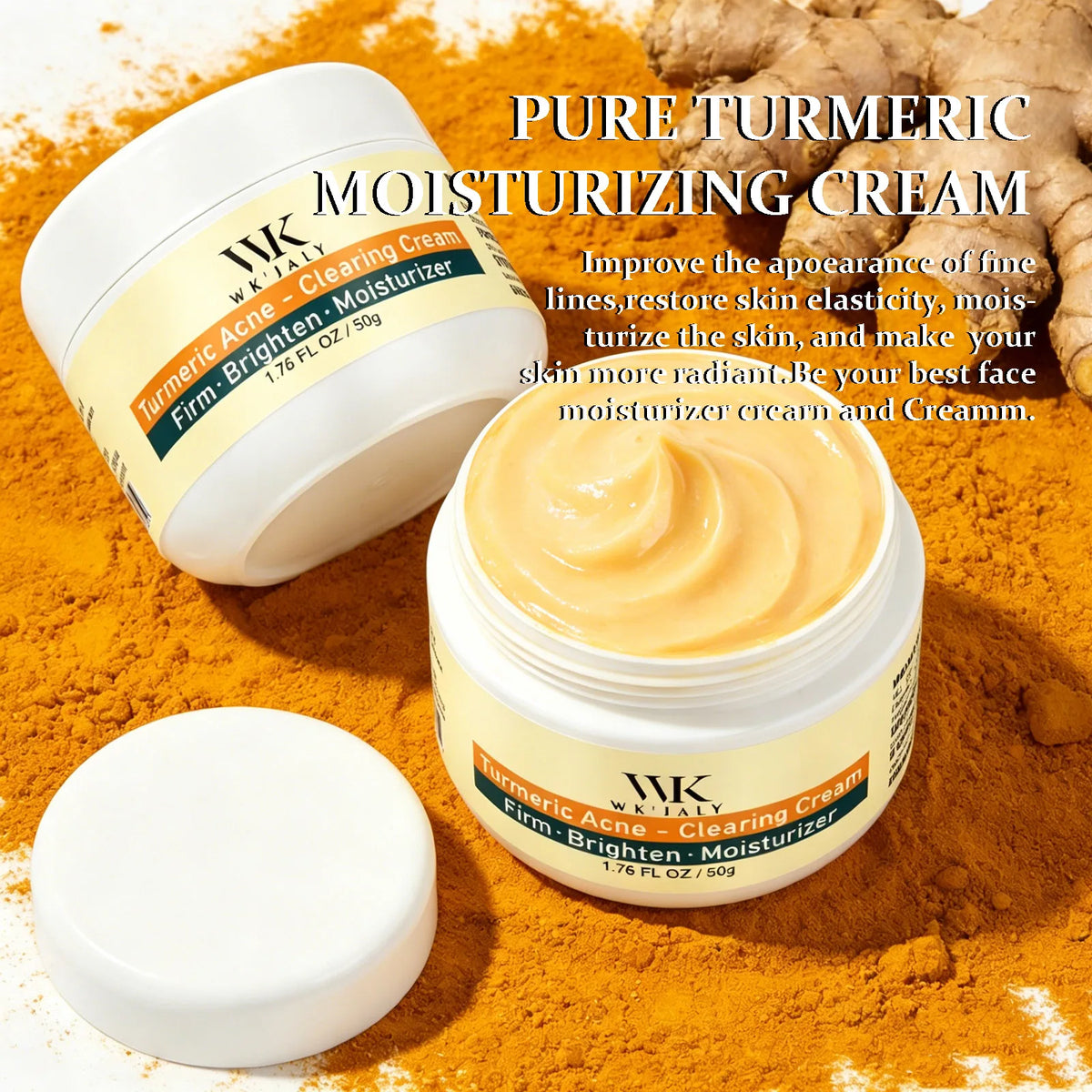 Turmeric Brightening Face Cream for Acne Dark Spots and Uneven Skin Tone