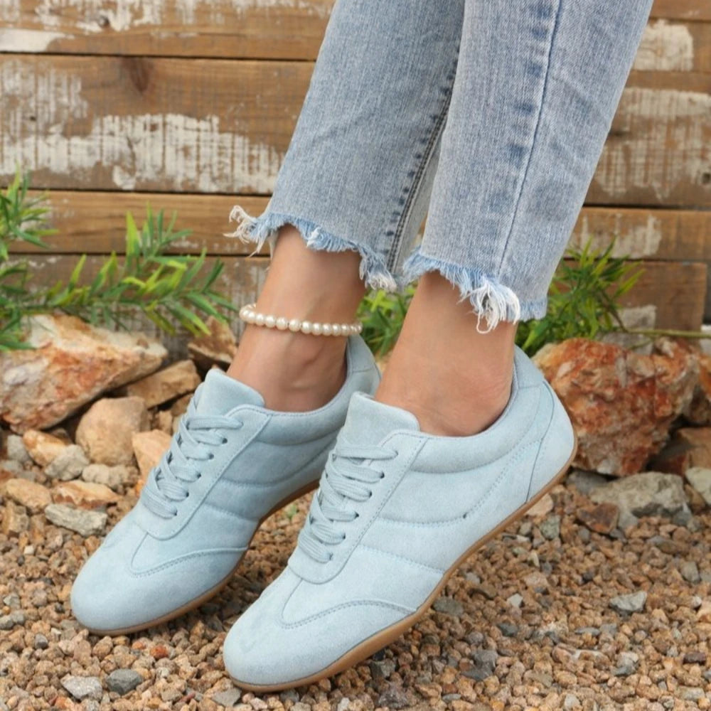 Womens Round Toe Casual Flats Soft Non Slip Walking Shoes