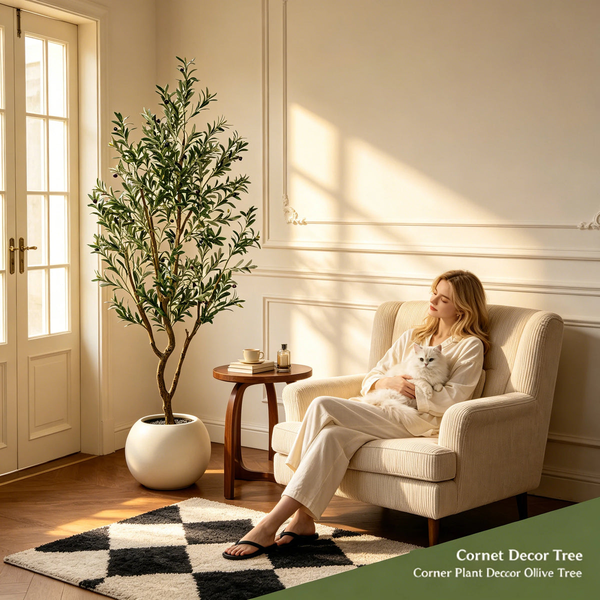 Artificial Olive Tree 5 to 7 Feet Tall with Pot for Home Office Decor