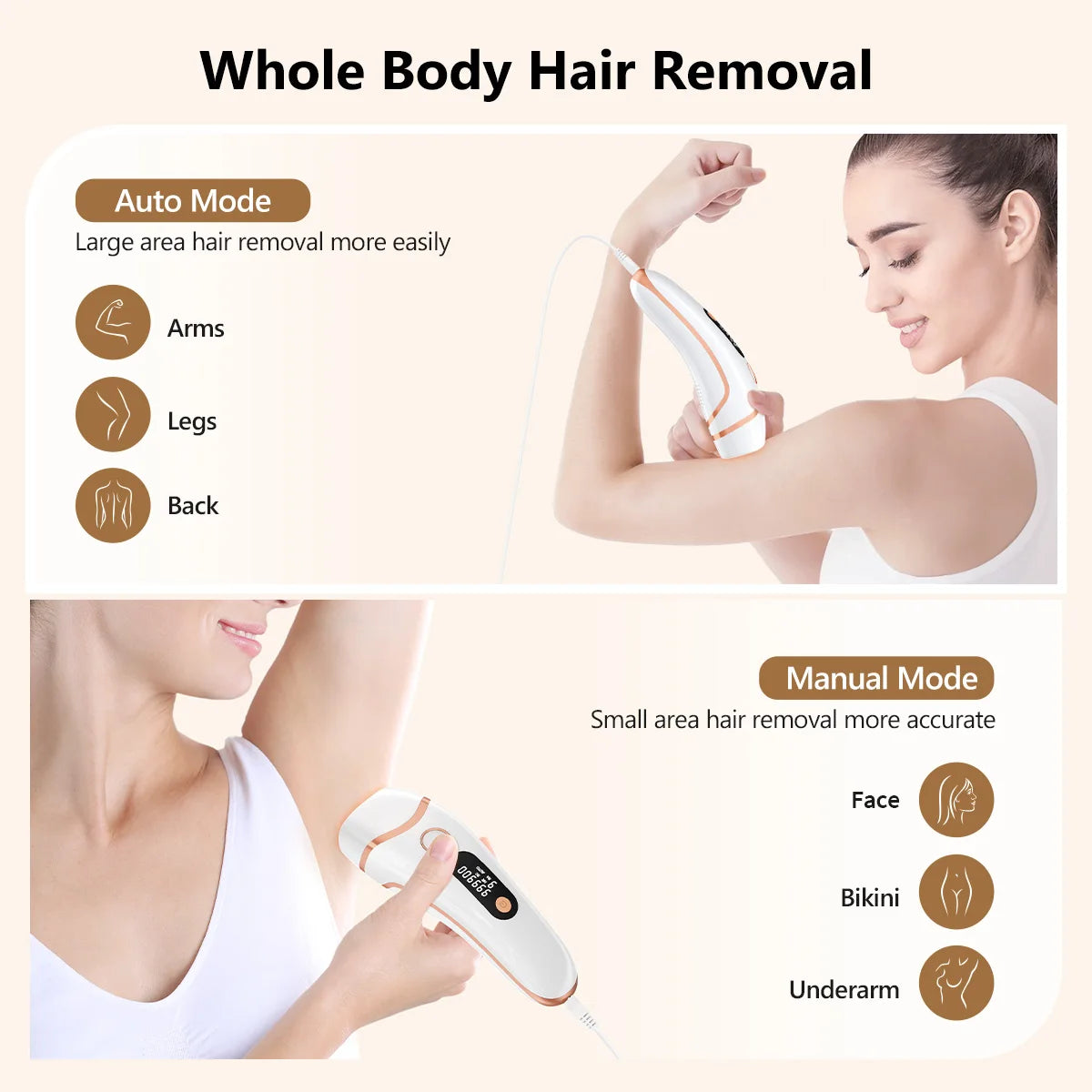 IPL Hair Removal Device With 999000 Flashes for Men and Women
