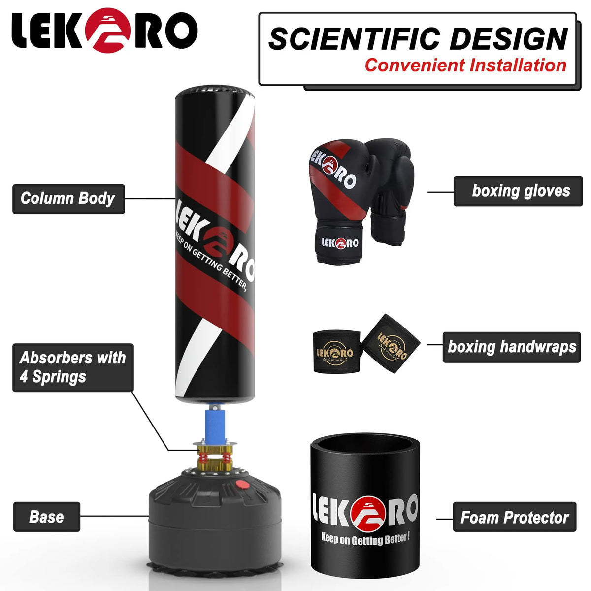 Standing Boxing Tower Punching Bag for Muay Thai and Sanda Training