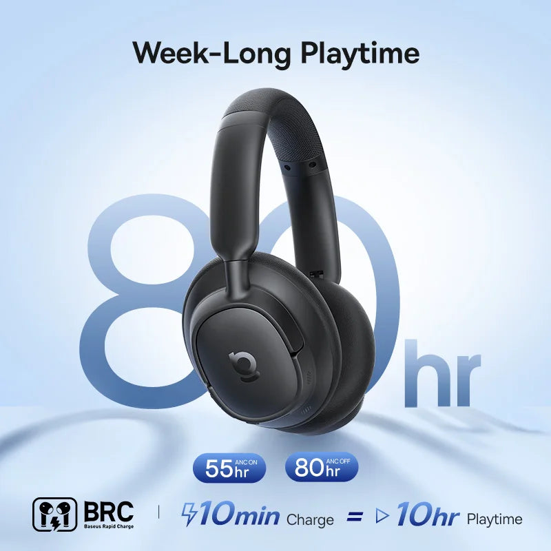 Baseus Wireless ANC Headphones With LDAC Bluetooth 6.0 And 80 Hour Battery
