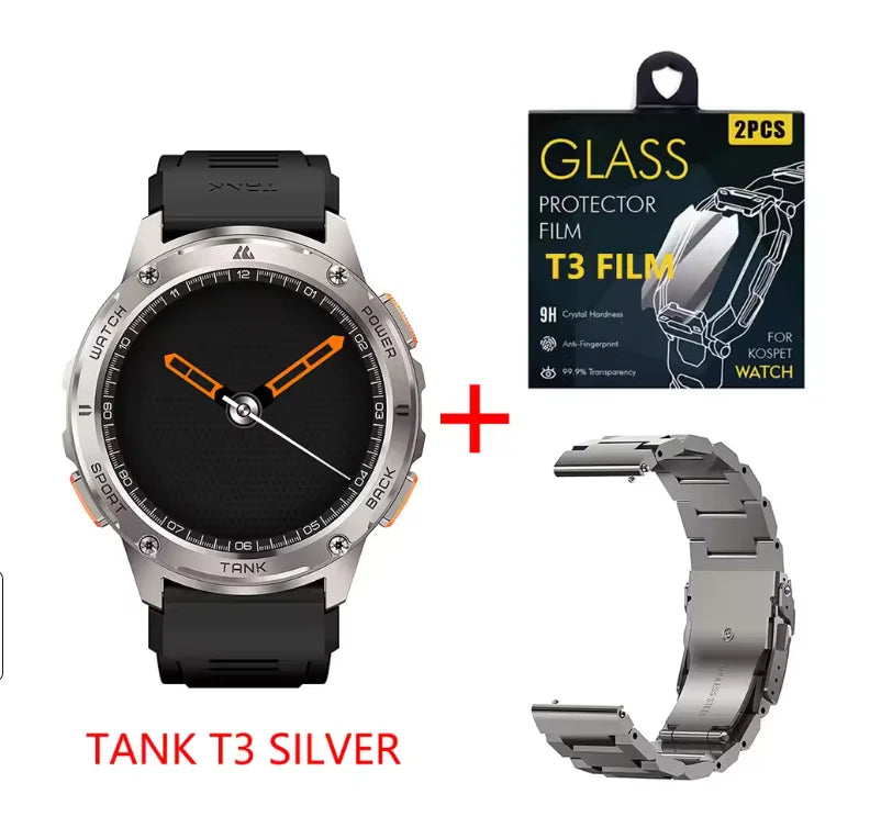 KOSPET TANK T3 Smartwatch for Men with AMOLED Calling and Fitness Tracking