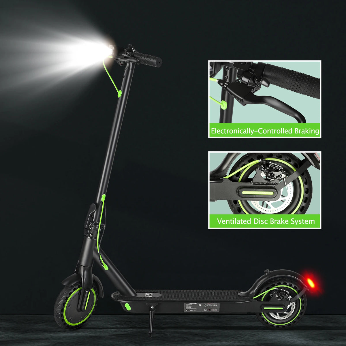 Electric Scooter for Adults, 8.5" Tires, 19Mph, 350WW Motor, 36V 7.8Ah Battery,21Miles Range, Folding E-Scooter with Dual Suspension,APP Control