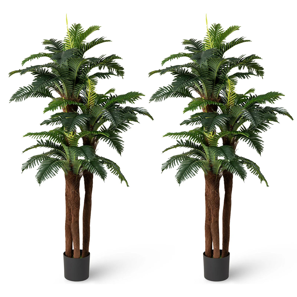 Artificial Palm Tree Set of 2 6.3 Foot Tropical Indoor Plants