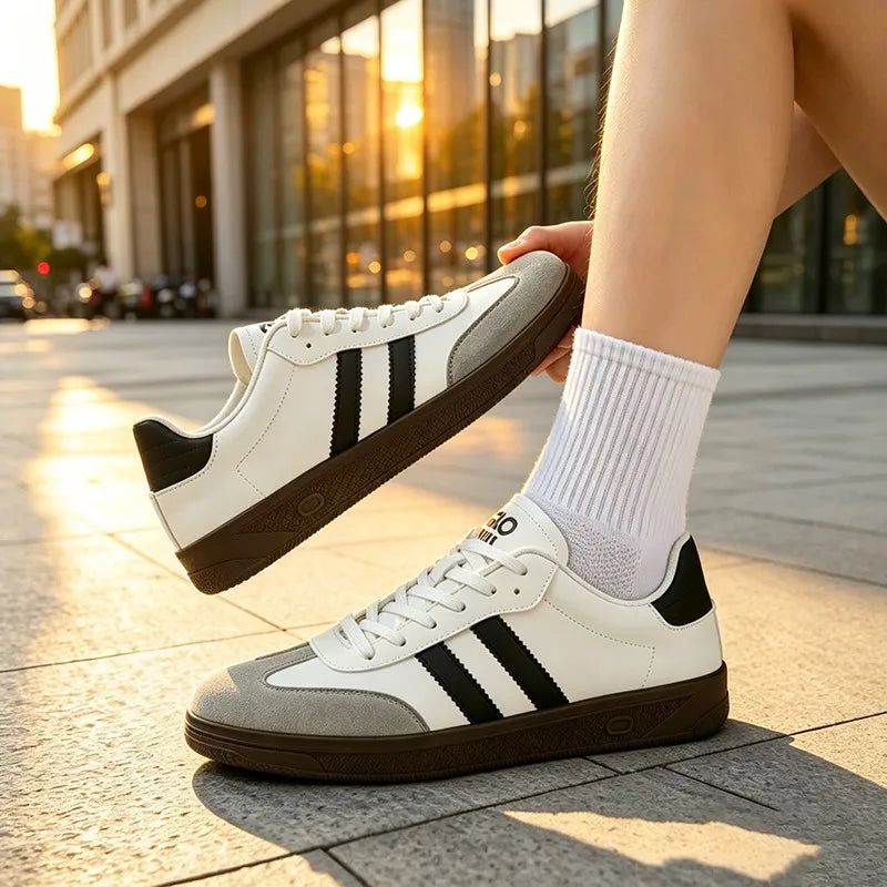 Mens Comfortable Lace Up Casual Board Shoes with Rubber Sole