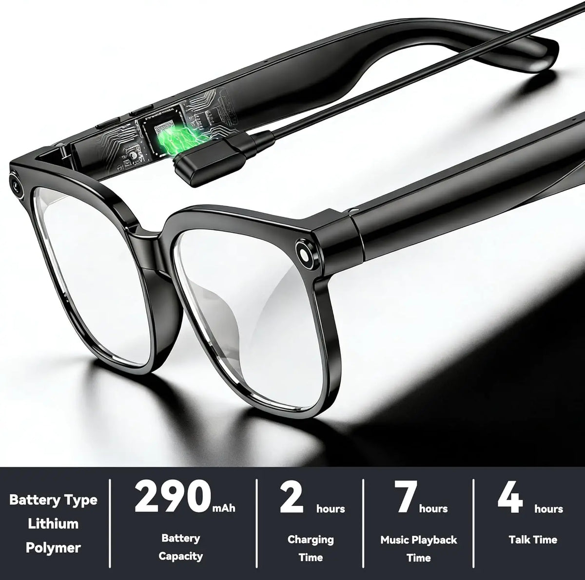AI Smart Glasses With 8MP Camera 1080P Video Photochromic Lenses
