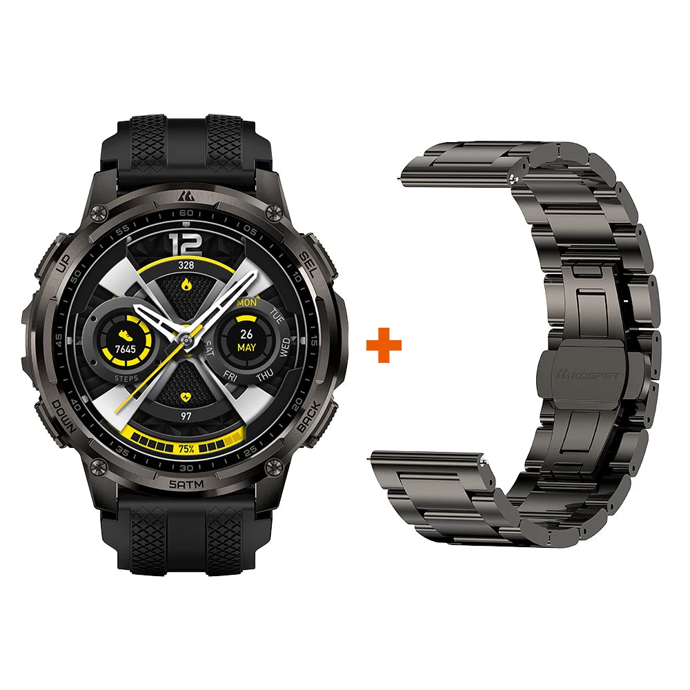 KOSPET TANK T4C Rugged Smartwatch with GPS Flashlight and 50M Waterproof