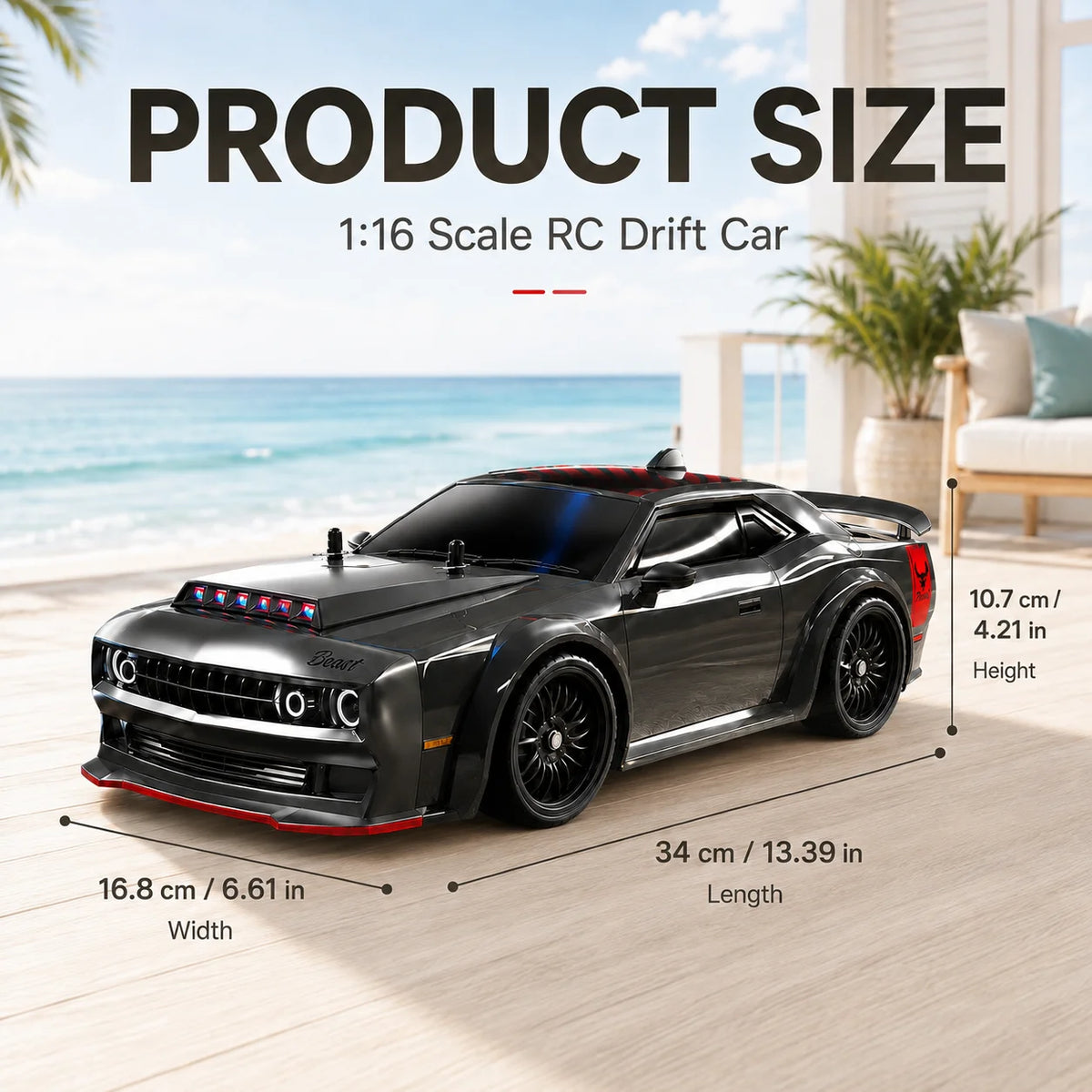 ZNLYRION SG216MAX 4WD Brushless RC Drift Car With LED Lights 2.4G