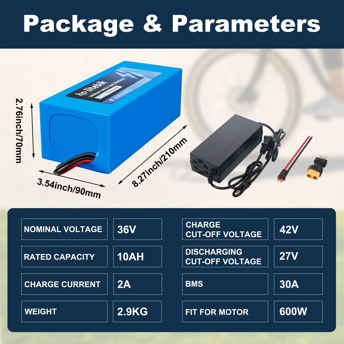 24V 36V 48V Battery, 10Ah/ 14AH/ 16AH/ 20AH Ebike Battery for 200-1200W Electric Bike Bicycle, Scooter and Other Motor