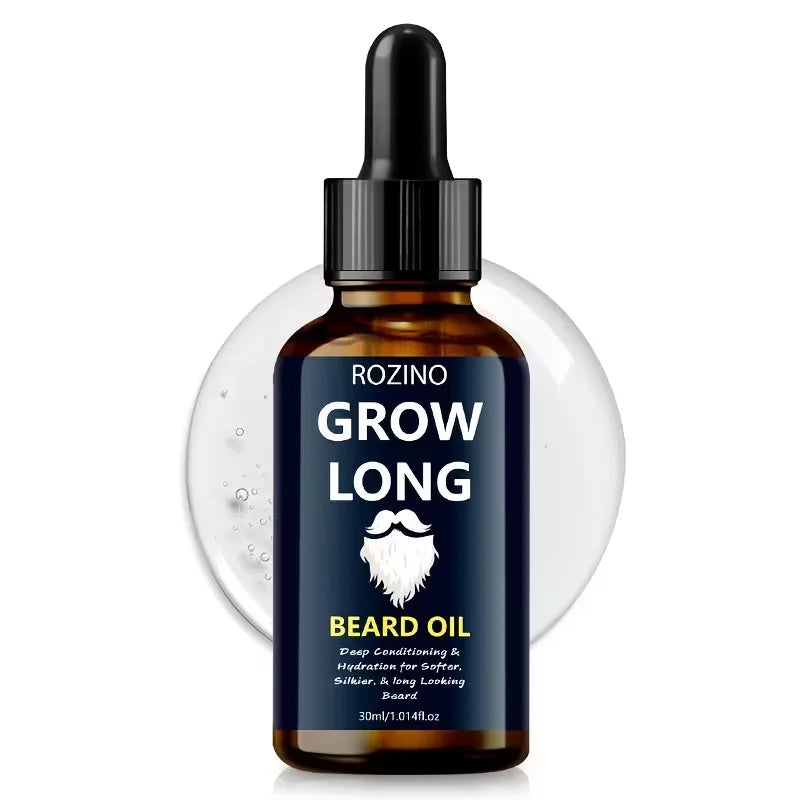 ROZINO - 1.01oz Natural Beard Oil For Men : Infused With Glycerin & Jojoba Oil To Soften, Moisturize, Condition, And Strengthen Beard Hair While Boosting Natural Shine. Easy To Apply-the Perfect Gift For Men And A Must-have H