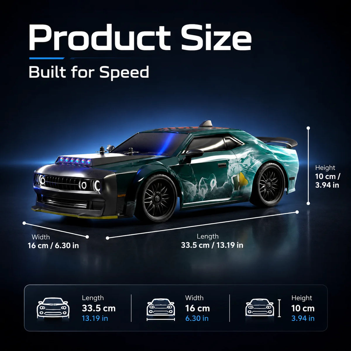 ZNLYRION SG216PRO 4WD RC Drift Car Brushless Racing Toy With LED Lights