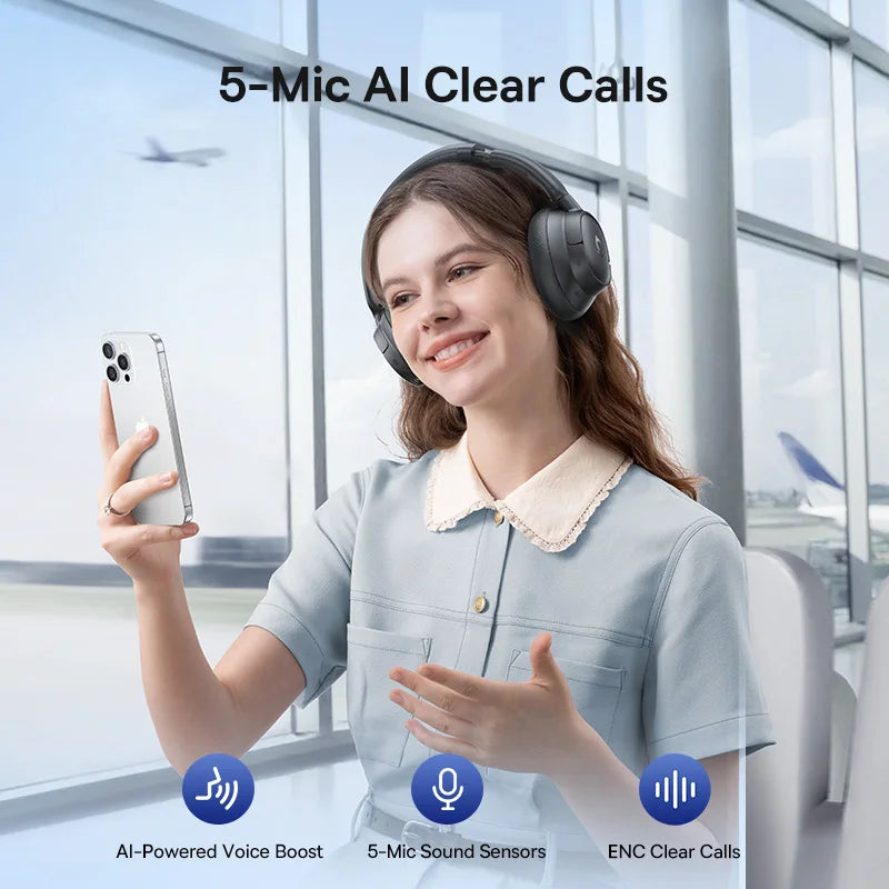 Baseus Wireless ANC Headphones With LDAC Bluetooth 6.0 And 80 Hour Battery