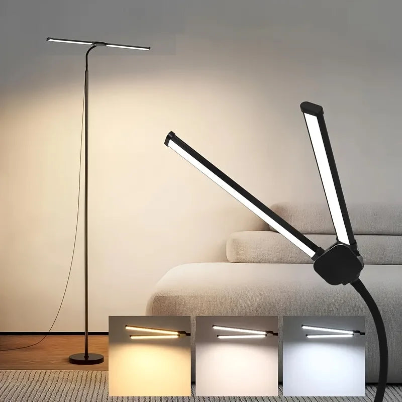 Modern LED Floor Lamp with 3 Color Modes 8 Brightness Levels and USB
