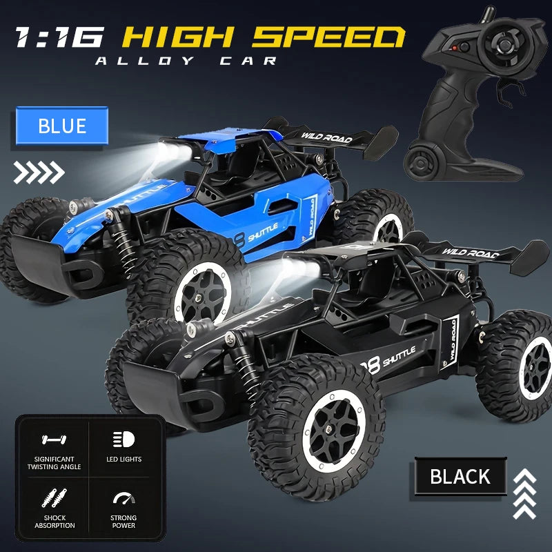 1 to 16 Scale Alloy RC Off Road Buggy with LED Lights and Remote Control