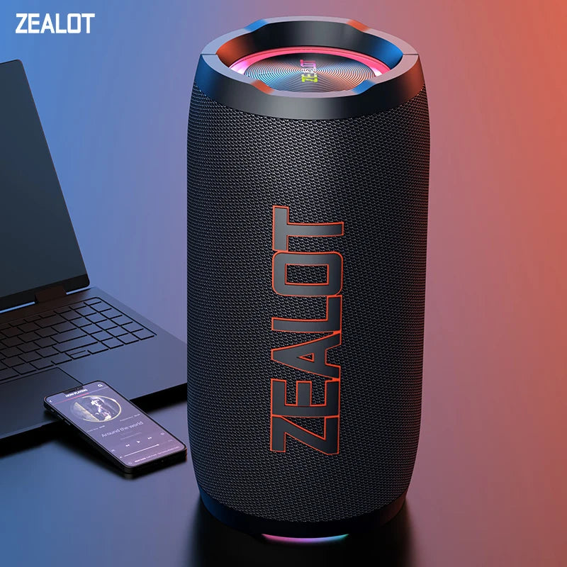 ZEALOT S76 50W Portable Bluetooth Speaker Waterproof IPX6 Outdoor Bass Speaker