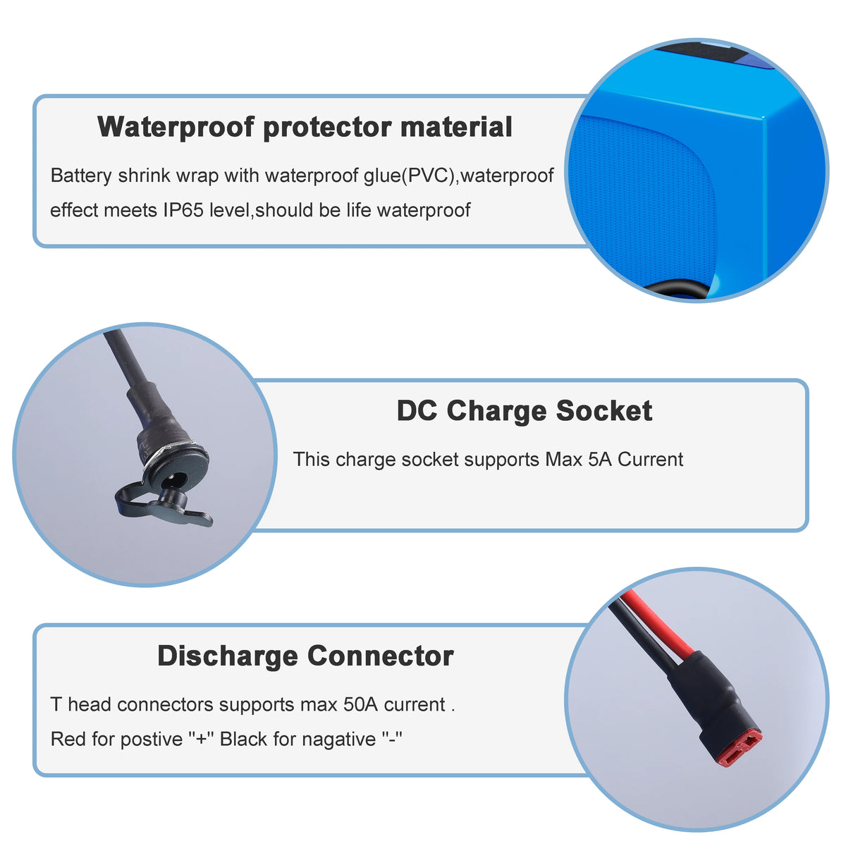 24V 36V 48V Battery, 10Ah/ 14AH/ 16AH/ 20AH Ebike Battery for 200-1200W Electric Bike Bicycle, Scooter and Other Motor