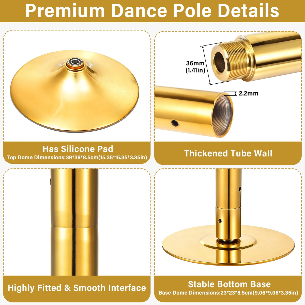 45mm Adjustable Portable Dance Pole Kit for Spinning and Static Fitness