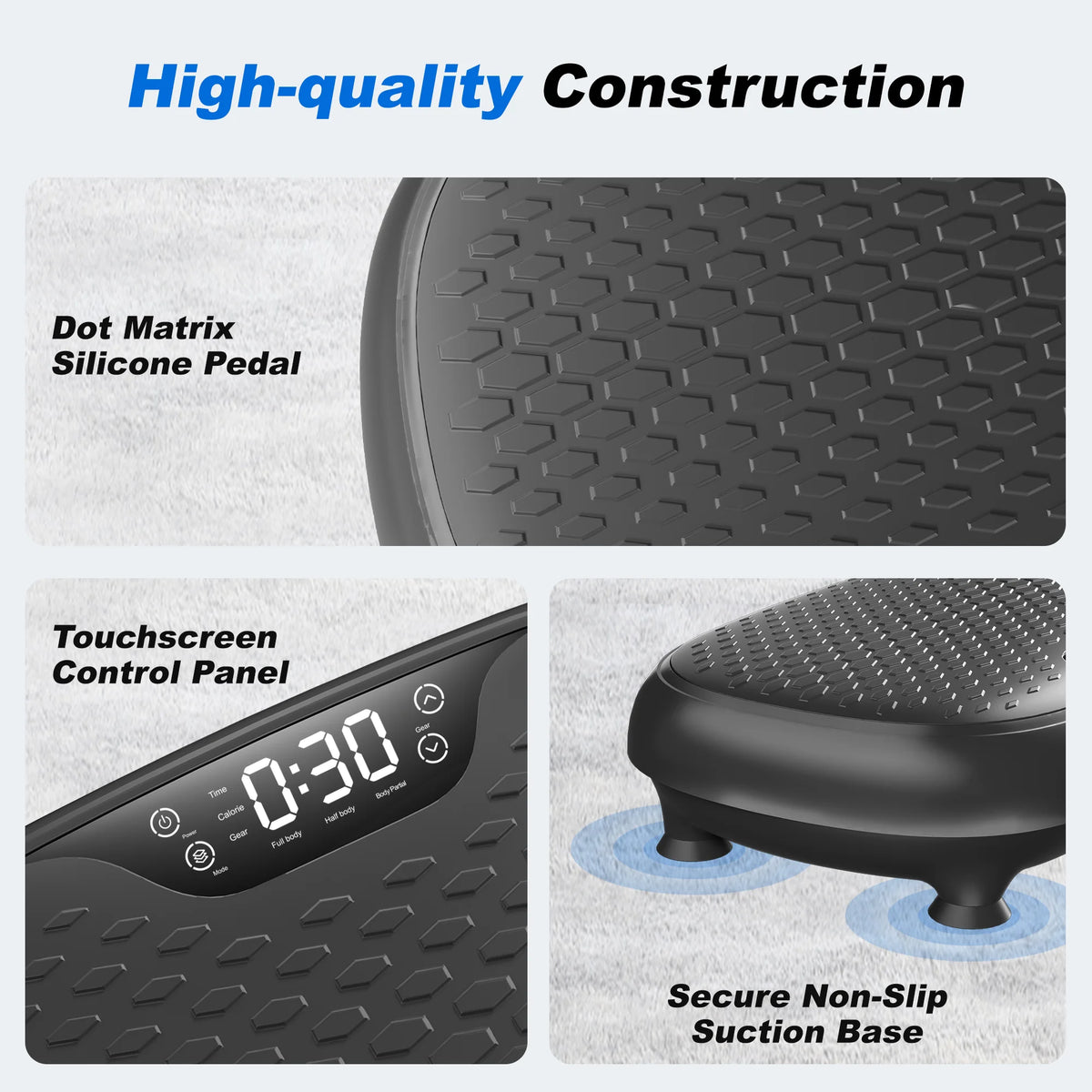 Vibration Fitness Plate with 20 Speeds 330 Pound Capacity and LED Display