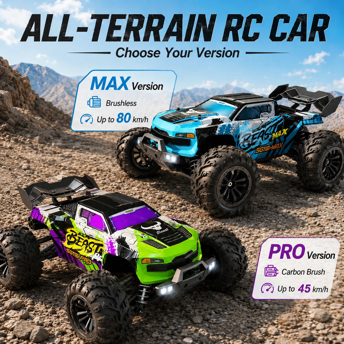 ZNLYRION 1 to 16 Scale RC Buggy 4WD Off Road Racing Truck SG116MAX PRO