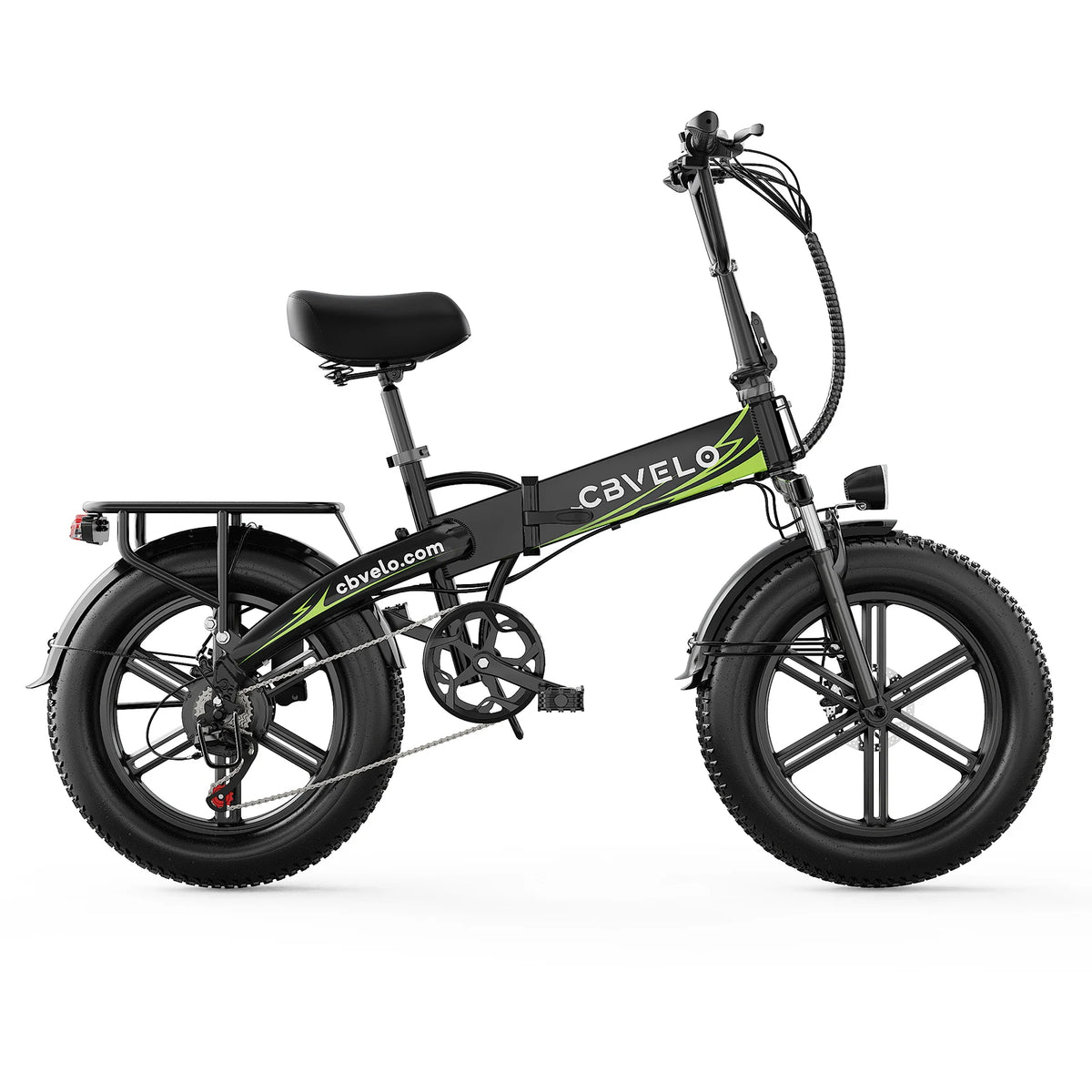 Cybervelo 20' 1000W Foldable Mountain Sand Off Road E-Bike 48V 20AH Built-in Battery 80 Miles+ Long Range Electric-Bike for Adult EK5