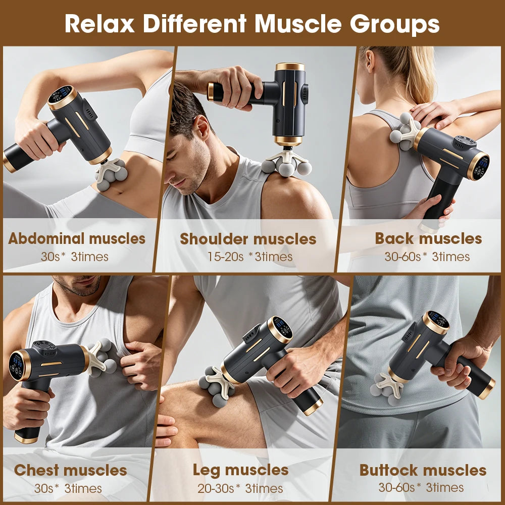 Cordless Percussion Massager Gun with 99 Speeds and 11 Massage Heads