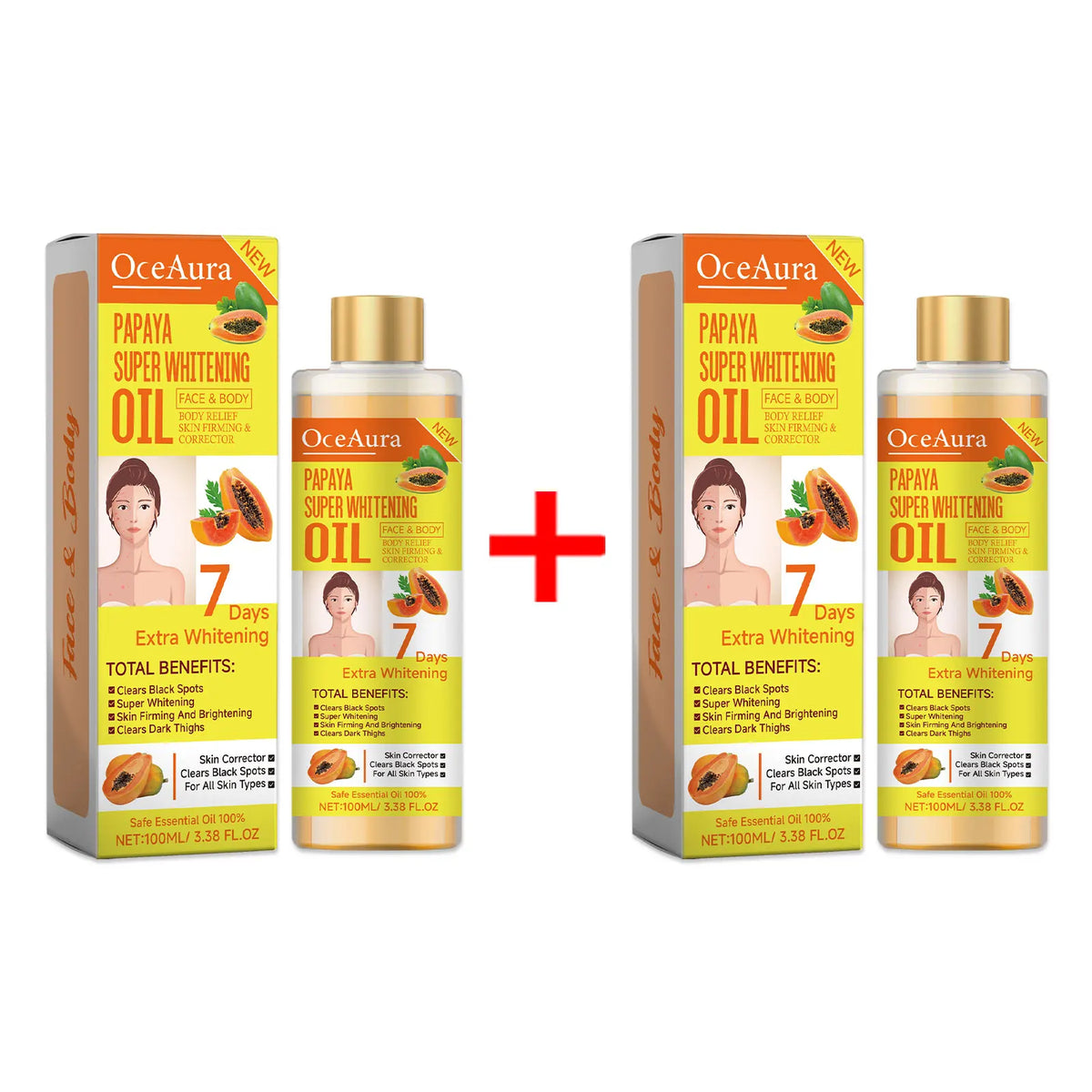 Papaya Face Body Moisturizer Oil Brightening Firming Skin Improve Dullness Anti Sagging Remove Blemish Super Body Whitening Oil