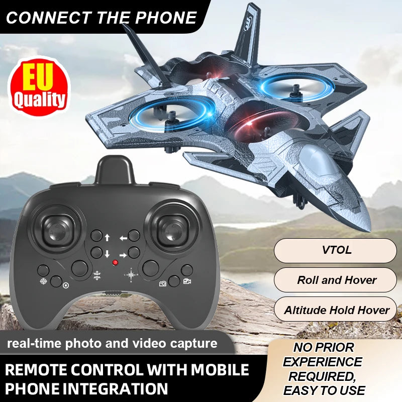 TongLi M5 RC JI Fighter Plane Drone with Stunt Flip Altitude Hold