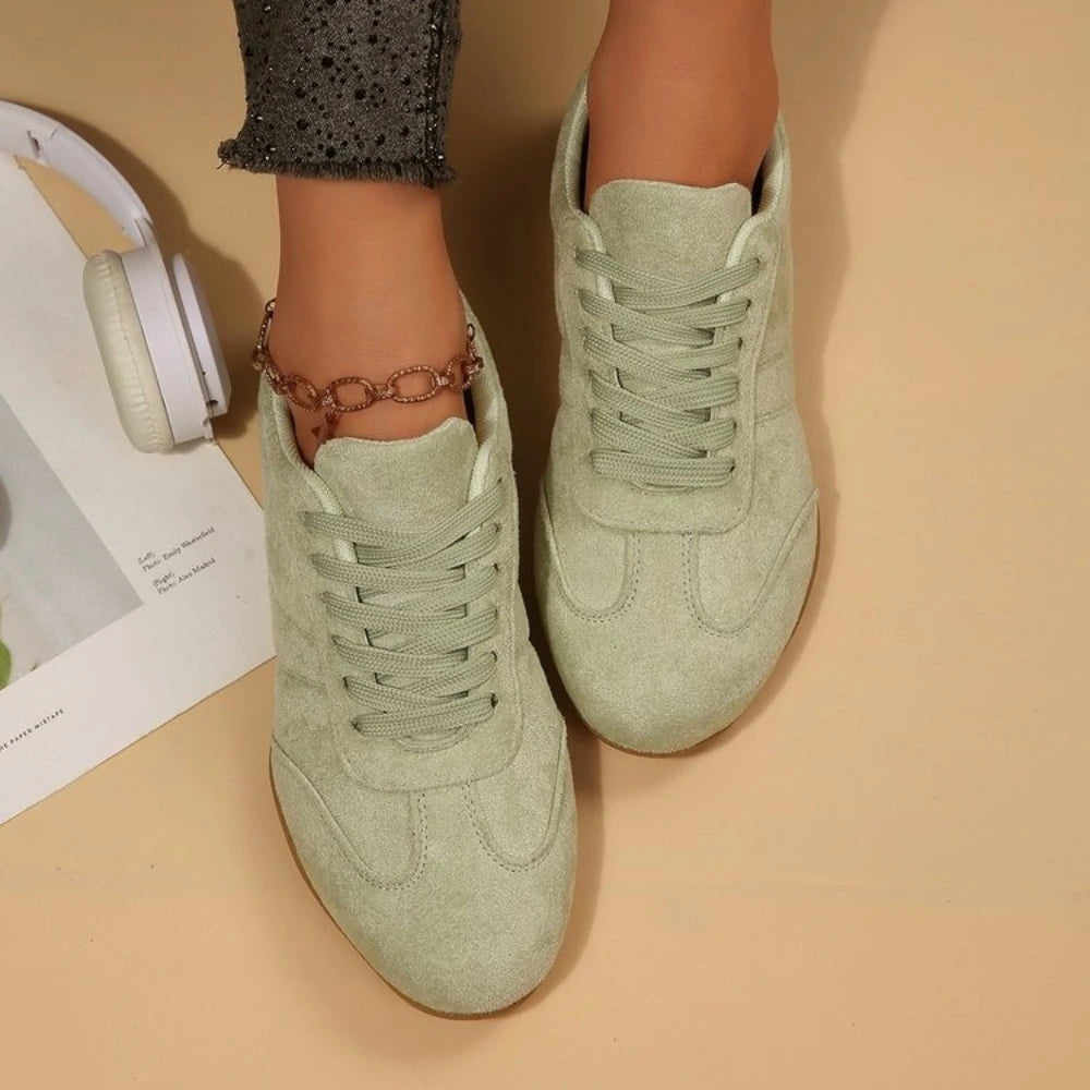 Womens Round Toe Casual Flats Soft Non Slip Walking Shoes