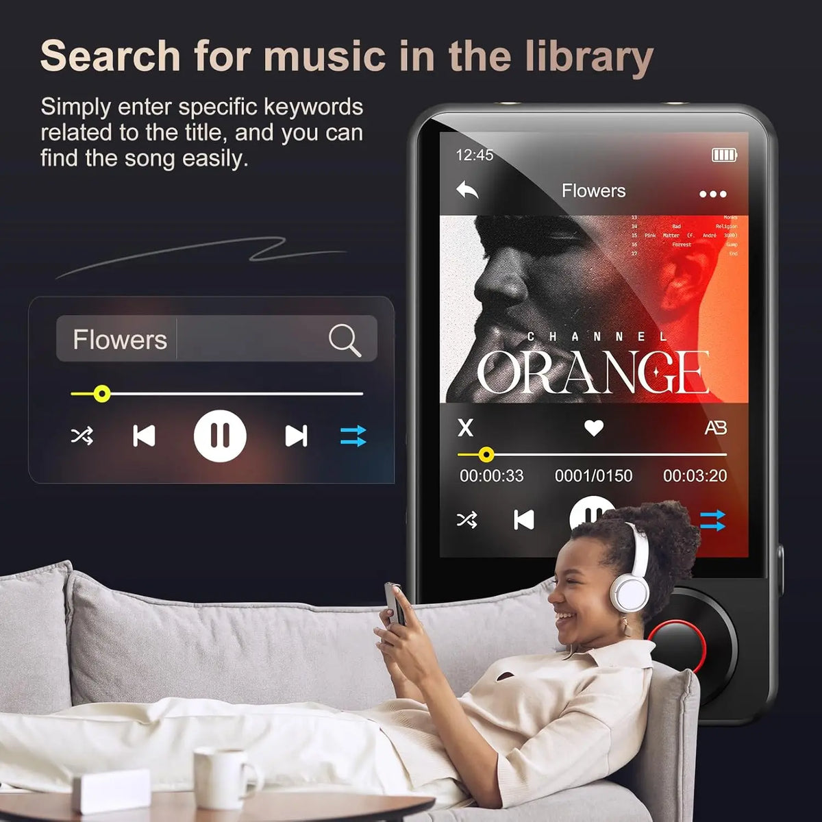 MECHEN Bluetooth 5.3 MP3 Player with HD Speakers and FM Radio