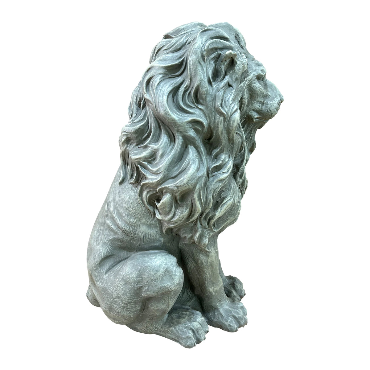 Sitting Lion Statue Outdoor Garden Decor, Weatherproof Magnesium Oxide Lion Sculpture, Freeze Resistant Lawn Ornament for Patio & Yard