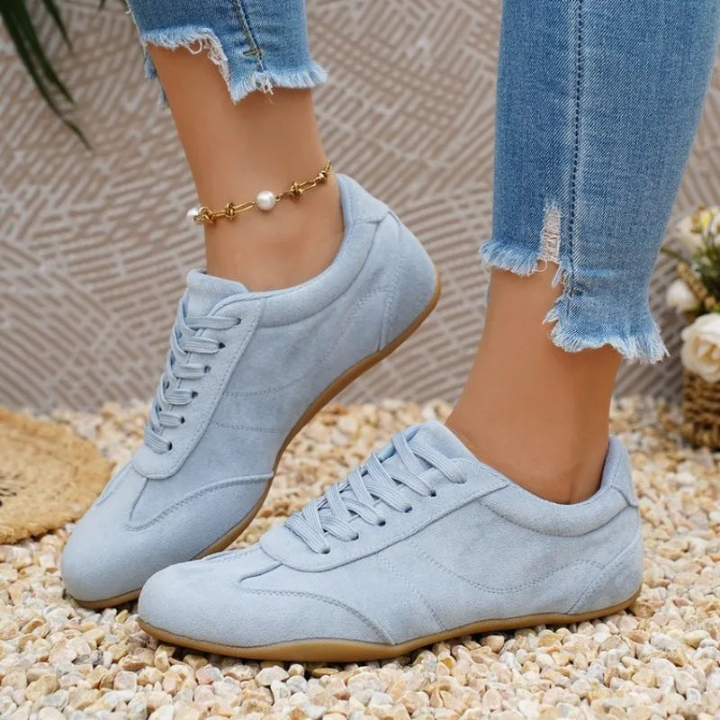 Womens Round Toe Casual Flats Soft Non Slip Walking Shoes