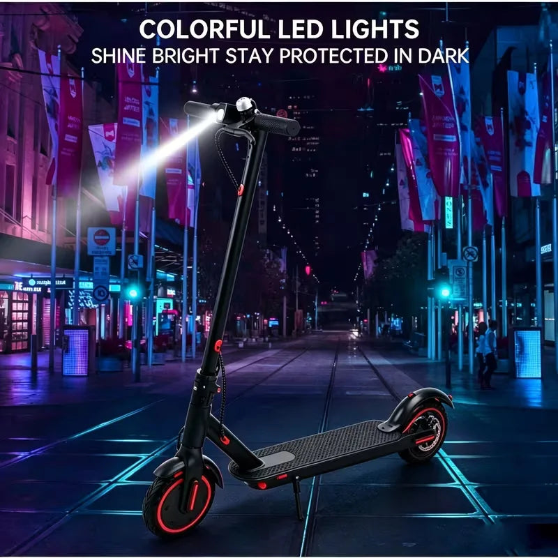 Adult Electric Scooter 8.5" Honeycomb Solid Tire Fast Charging LED Light Portable Folding E-Scooter for City Travel