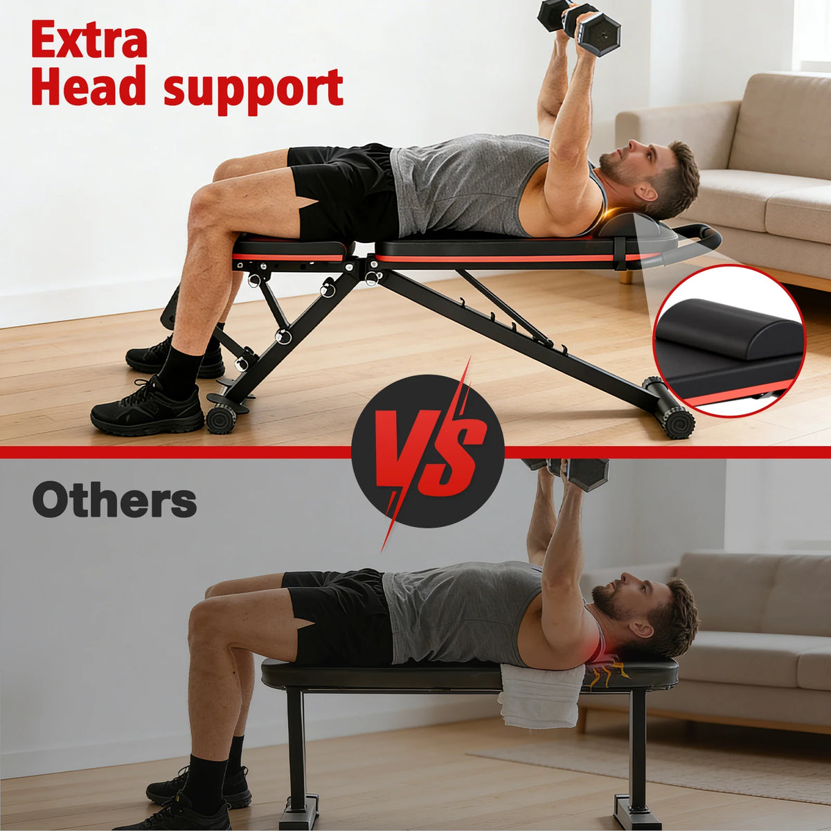 Adjustable Incline Decline Weight Bench for Home Gym Workouts