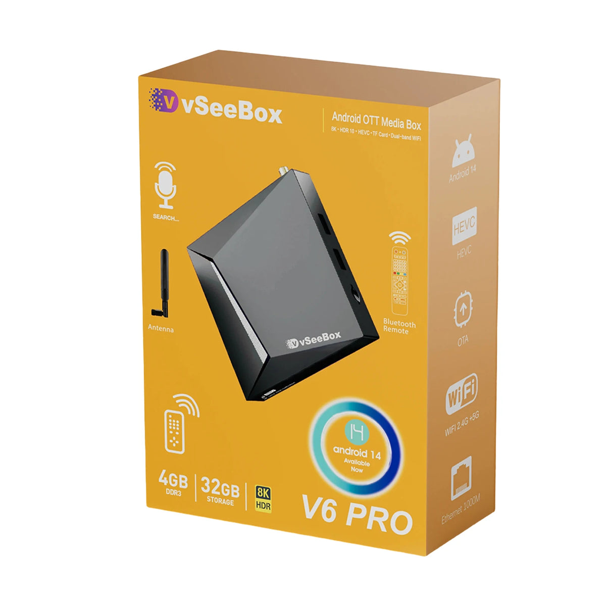 VSeeBox V6 Pro 8K Android TV Box 4GB RAM 32GB Storage
