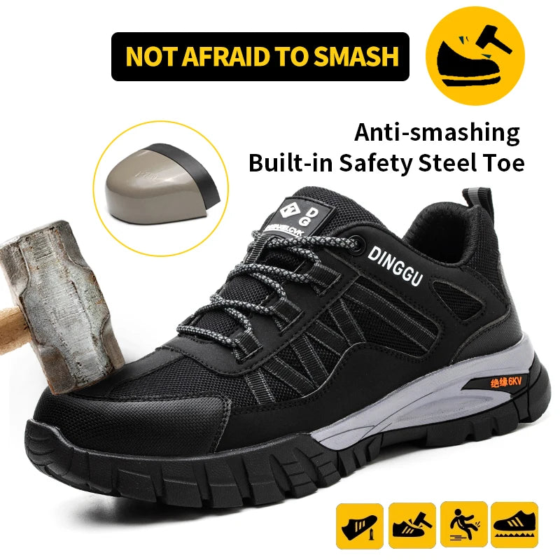 Steel Toe Work Boots for Men and Women with Puncture Resistant Sole
