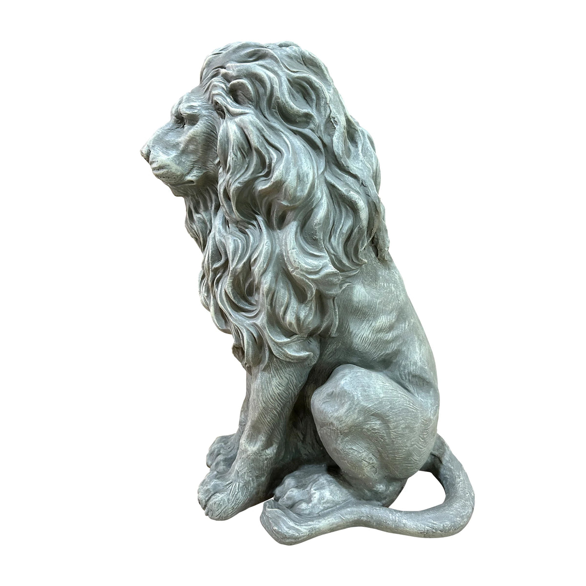 Sitting Lion Statue Outdoor Garden Decor, Weatherproof Magnesium Oxide Lion Sculpture, Freeze Resistant Lawn Ornament for Patio & Yard