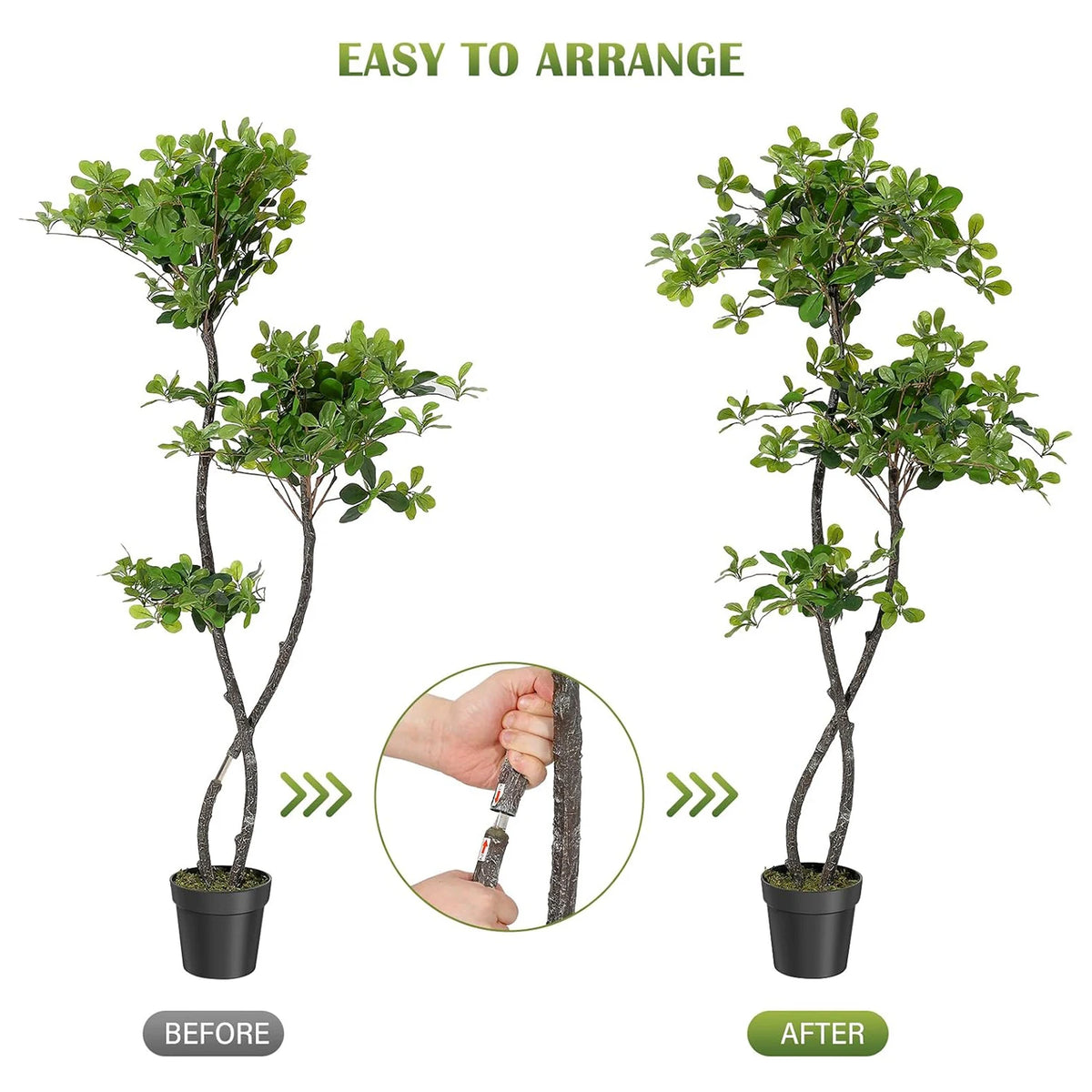 Artificial Black Olive Tree, Faux Olive Tree in Pot Fake Plants with Lights and Dimmer for Indoor Living Room Office Decor