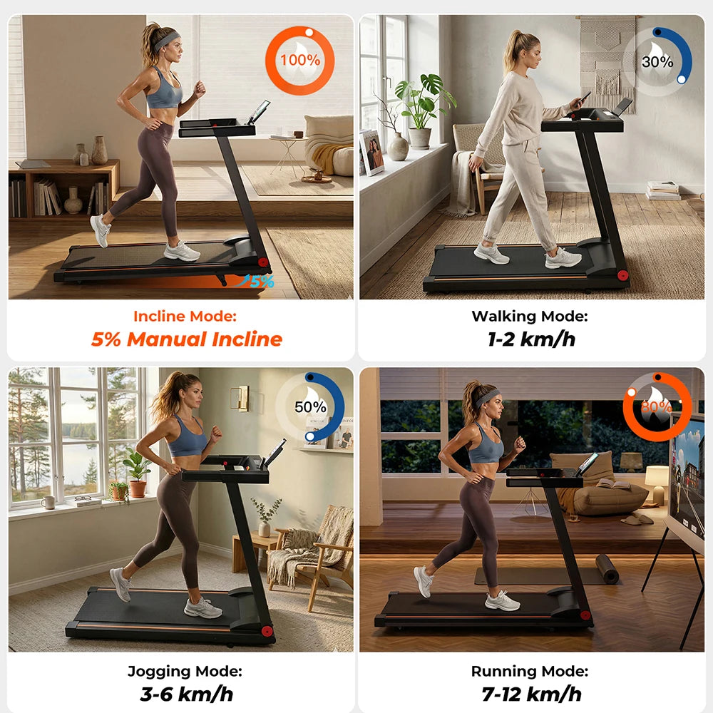 4 In 1 Folding Treadmill With Incline Bluetooth 3HP 300 Pound Capacity