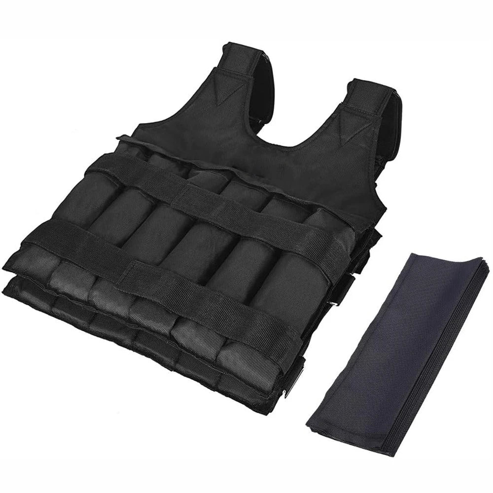 Adjustable Weighted Vest 110 Pound Capacity 12 Pockets For Strength Training