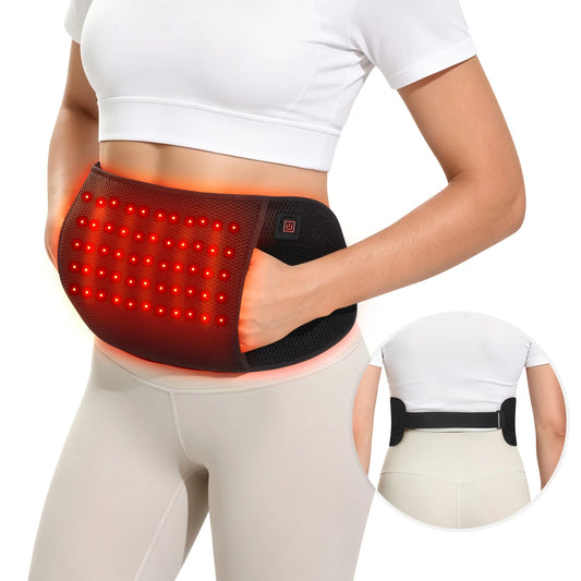 Red Blue Light+TNS/EMS Belly Fat Remover, Fat Burner for Stomach, AbsMuscle Stimulator Abdominal, Ab Belt Muscle Stimulator WithHeat for Belly Fat Loss, Stomach Cellulite Melting, Suitable for Men And Wome