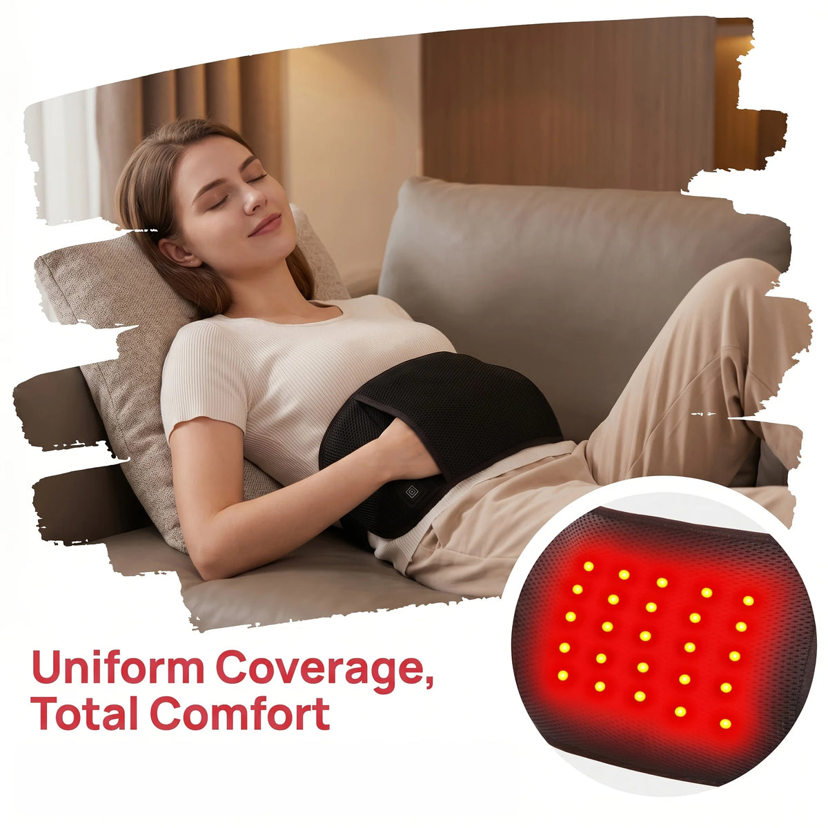 Red Blue Light+TNS/EMS Belly Fat Remover, Fat Burner for Stomach, AbsMuscle Stimulator Abdominal, Ab Belt Muscle Stimulator WithHeat for Belly Fat Loss, Stomach Cellulite Melting, Suitable for Men And Wome