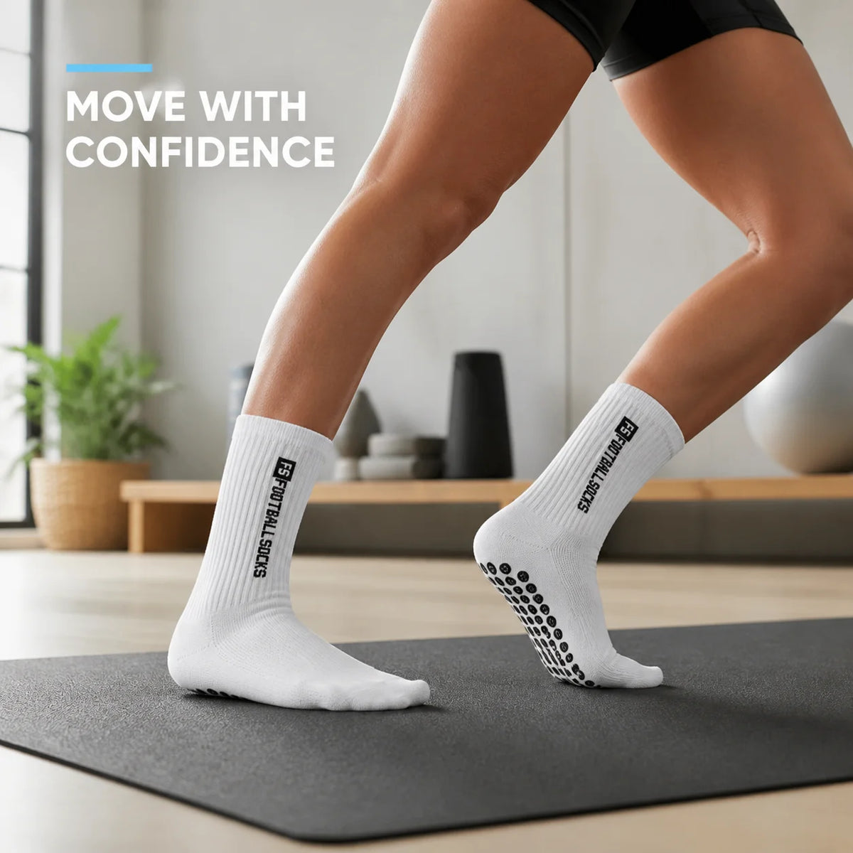 Sports Socks 4-Pack Polyester Non-Slip Sports Socks for Men Women Daily Essential Workout Training Top Quality