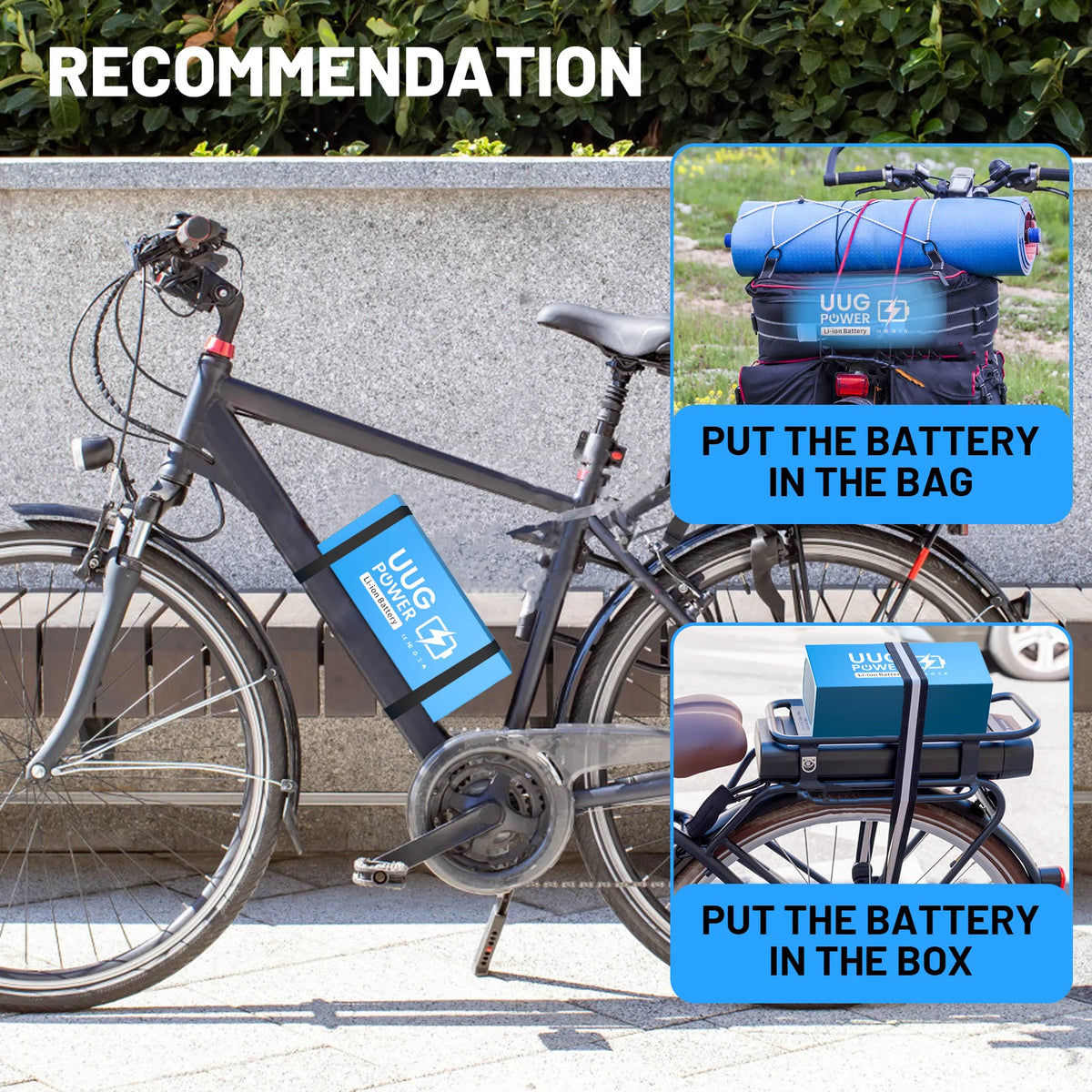 48v Battery, 8Ah/ 10Ah/ 14Ah/ 20Ah Ebike Battery for 200-2000W Electric Bike Bicycle, Scooter and Other Motor