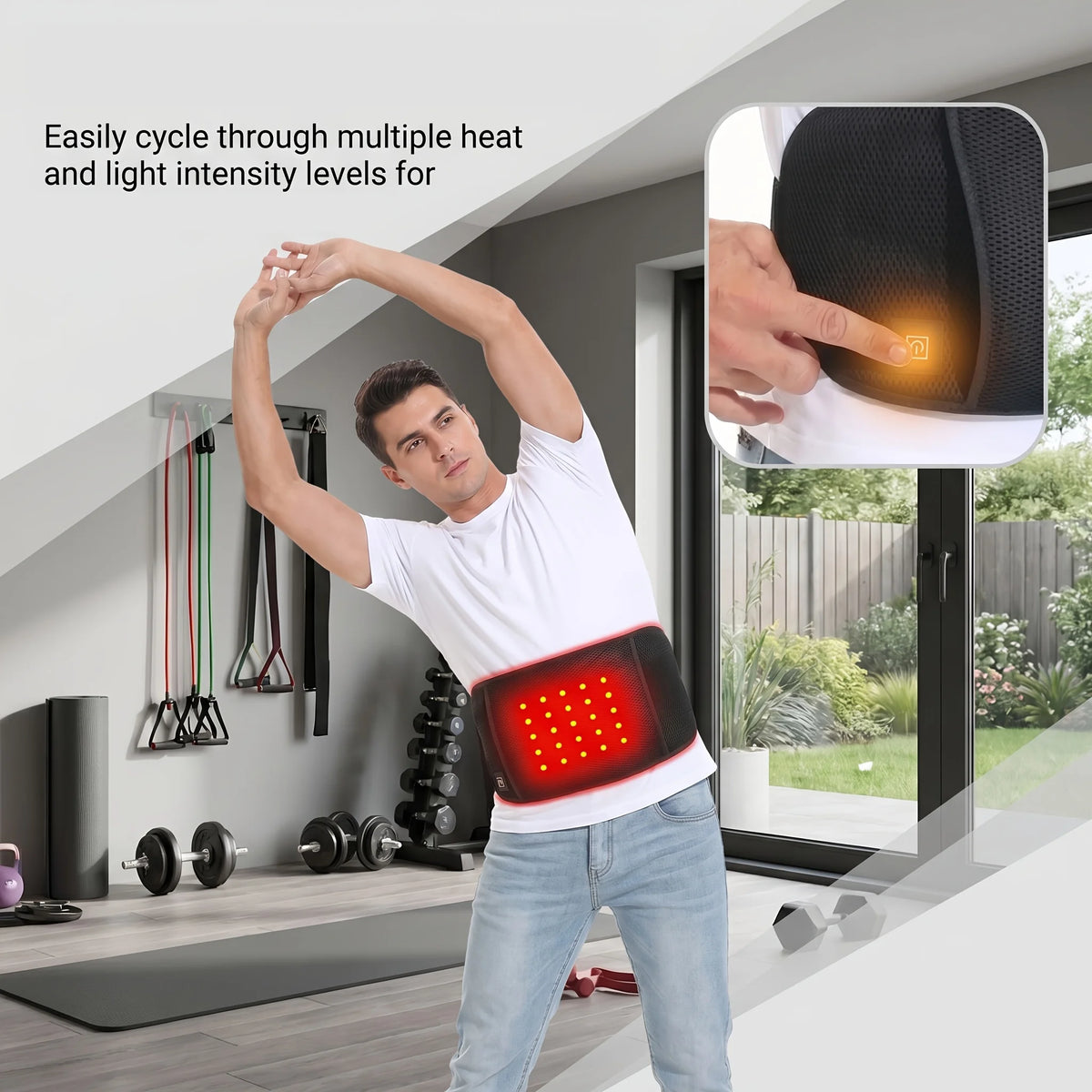 Red Blue Light+TNS/EMS Belly Fat Remover, Fat Burner for Stomach, AbsMuscle Stimulator Abdominal, Ab Belt Muscle Stimulator WithHeat for Belly Fat Loss, Stomach Cellulite Melting, Suitable for Men And Wome