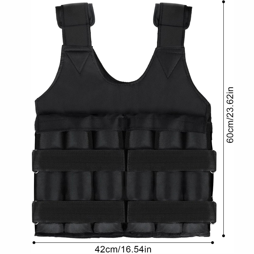 Adjustable Weighted Vest 110 Pound Capacity 12 Pockets For Strength Training