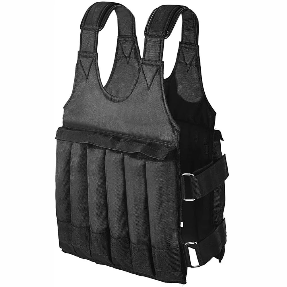 Adjustable Weighted Vest 110 Pound Capacity 12 Pockets For Strength Training